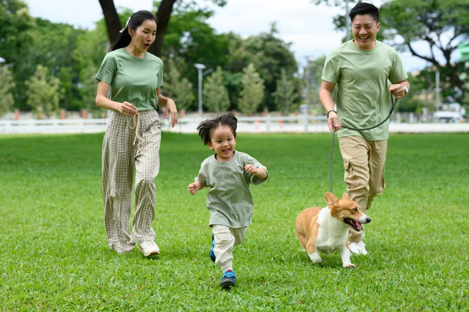 Best Luxury Homes in Clayton family having fun in the park